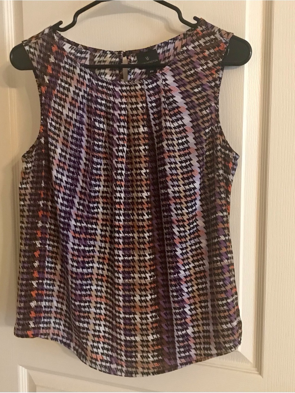 Worthington Purple Multi Print Sleeveless Top